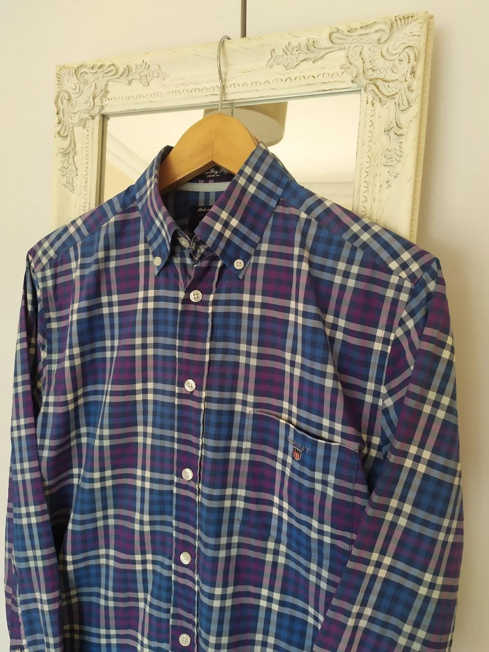 Chemise GANT Alessio Bay Poplin à Carreaux 100% Coton Homme S – photo 6